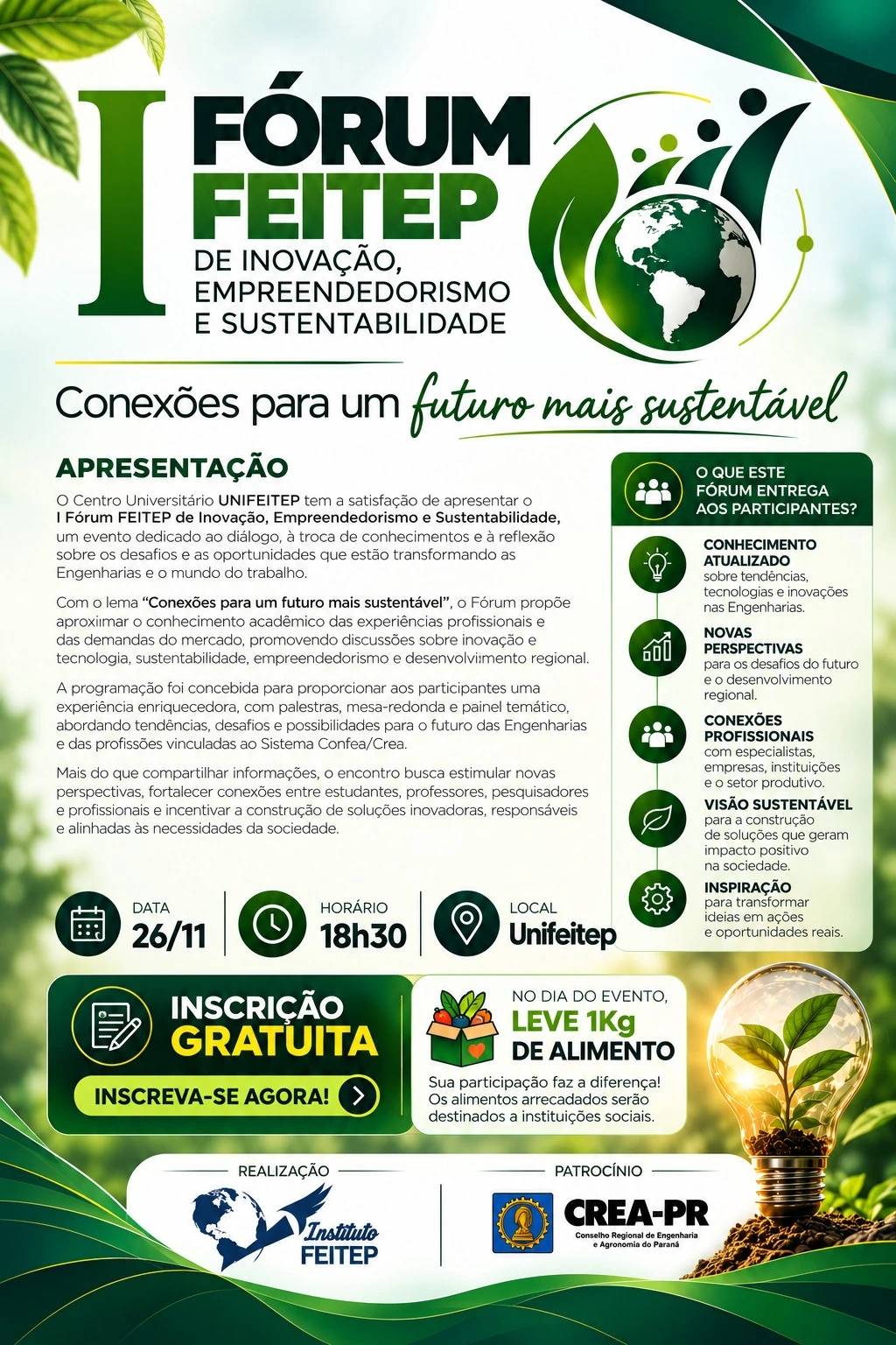 Apresentação e benefícios para os participantes